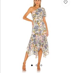 Santorini Dress in Off White Retro Floral